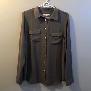 Green button up blouse